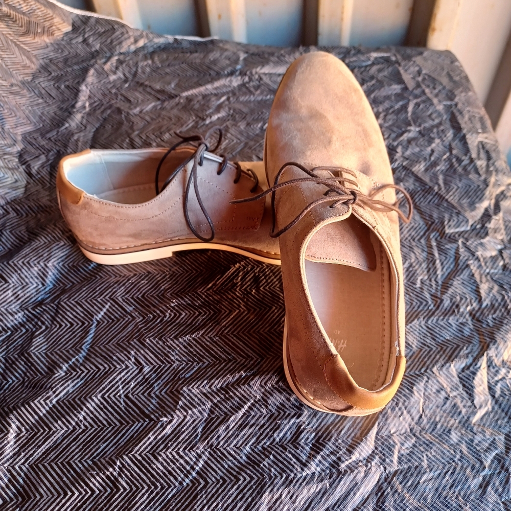 Brown & Biege Suede Dress Shoes - H&M Men Size 8.5